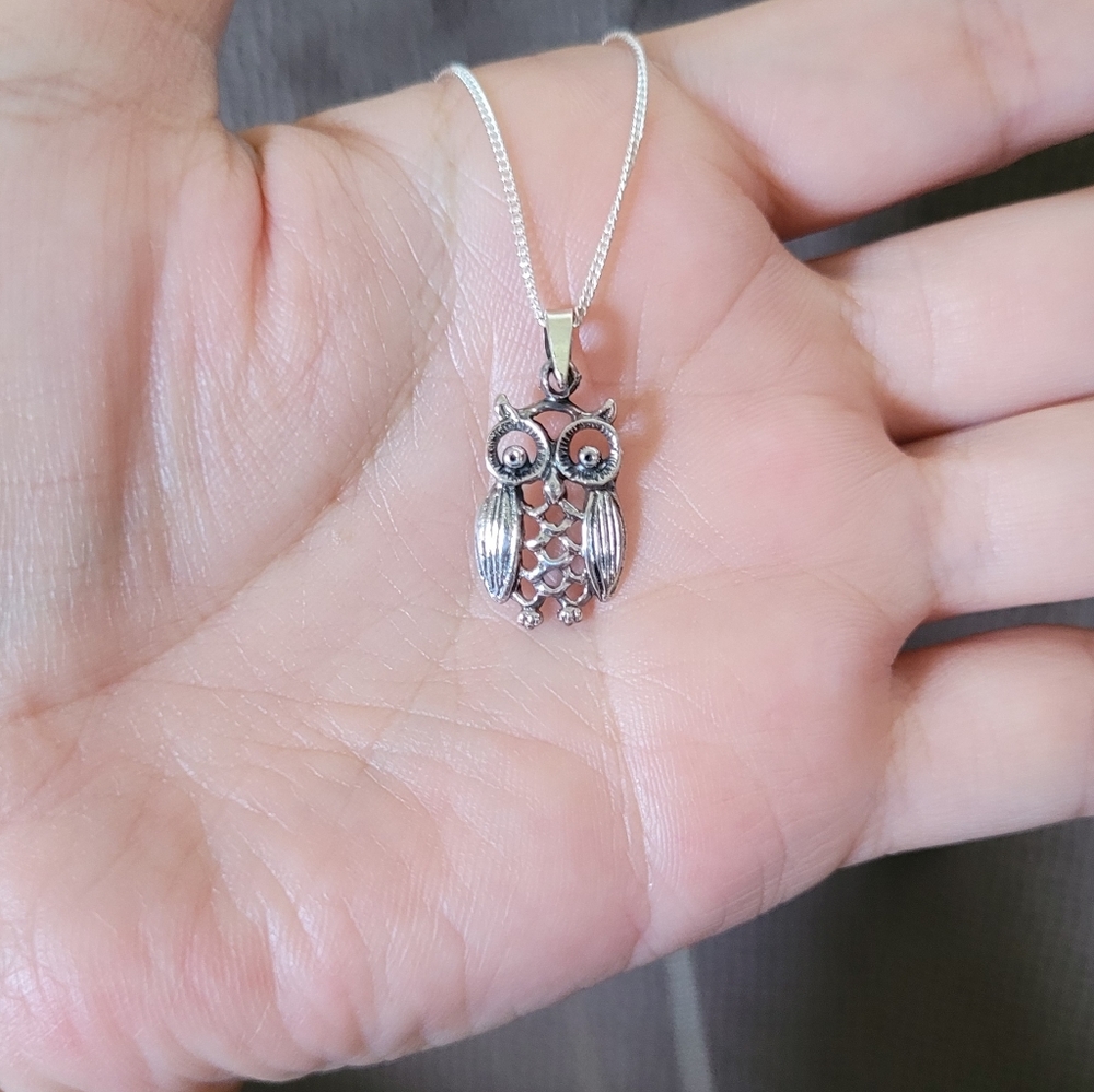 Bonny Jewelry Silver🤍 Owl🦉 Pendant Necklace - NIB - Picture 16 of 16